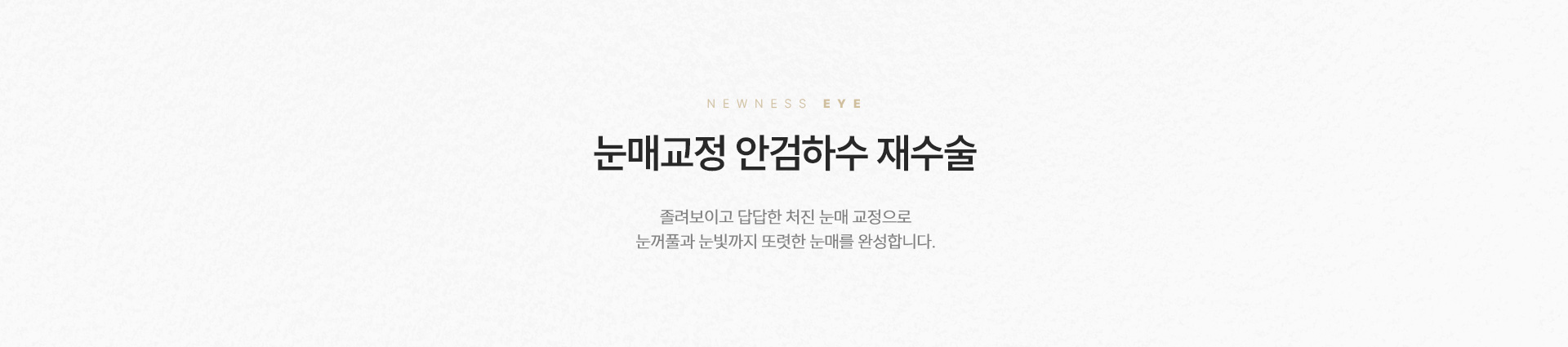 눈매교정/안검하수/재수술 정의